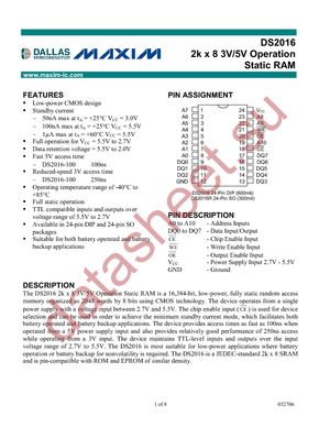 DS2016-150 datasheet  